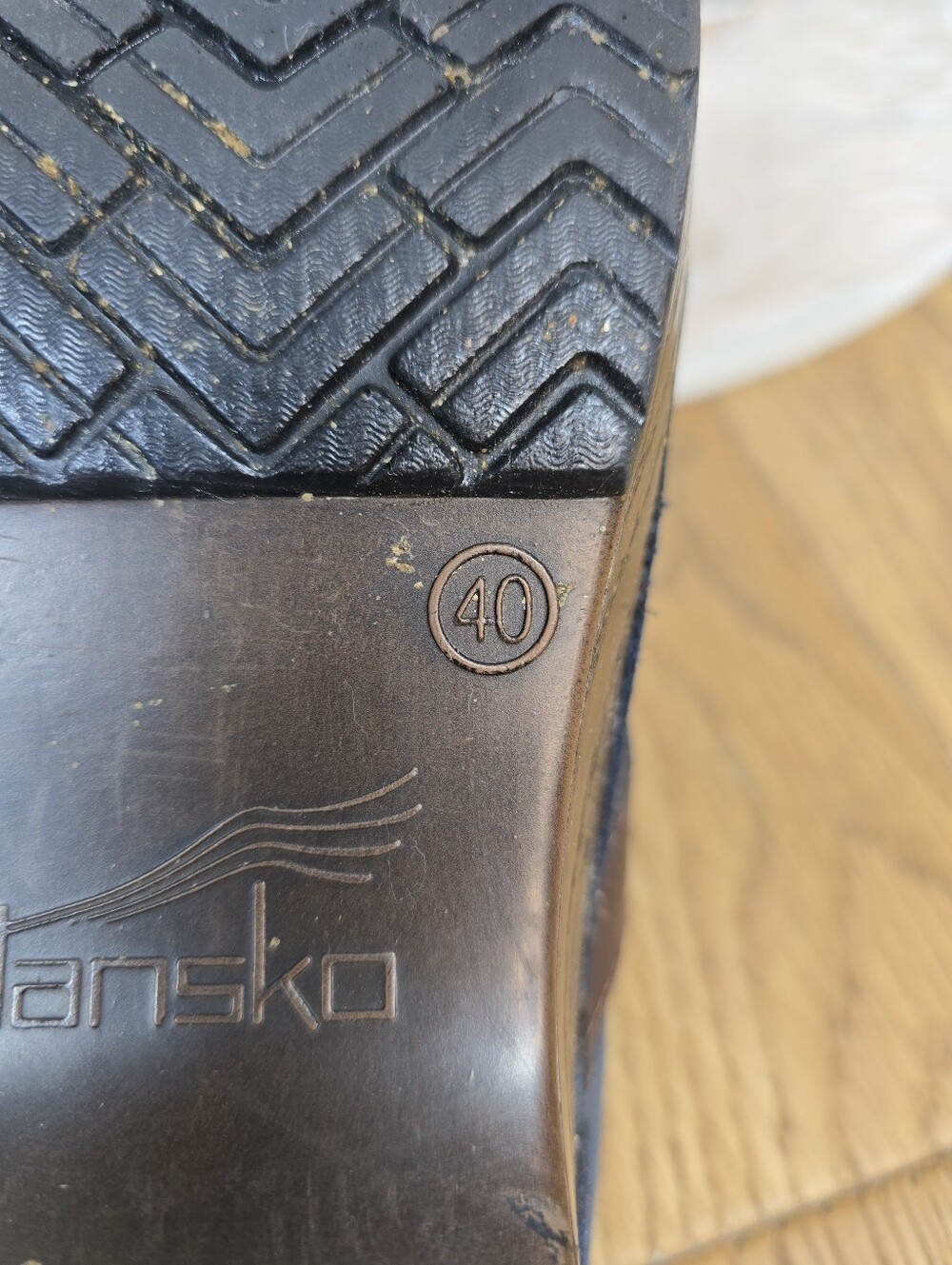 Dansko Navy Leather Croc Embossed Tassel Clog Size 9.5/10 US - Picture 3 of 11